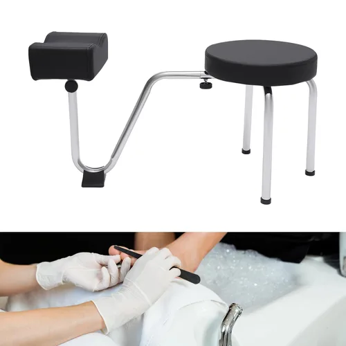 Miniatura 3 de Reposapiés de pedicura, taburete ajustable para pies, reposapiés, reposapiés, pedicura, soporte para reposapiés para Nail Tech Spa, salón de Negro