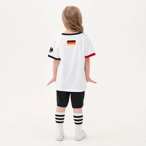Miniatura 52 de Cnins Camisetas de entrenamiento de fútbol para niños de 2 a 14 años, trajes de práctica para niños y niñas con colores del equipo nacional