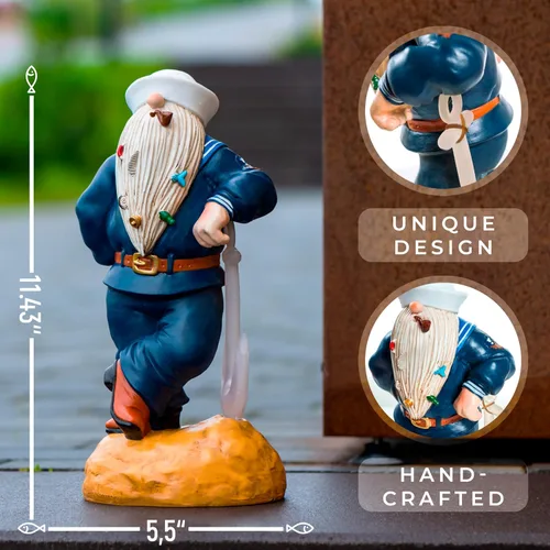 Miniatura 2 de Gnomo azul marino de 11.43 x 5.5 pulgadas, divertidos gnomos de jardín, decoraciones de gnomos para patio, decoración patriótica de jardín, regalos