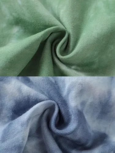 Miniatura 7 de Conjunto de 4 piezas para bebé y niño, ropa de verano con teñido anudado y pantalón corto