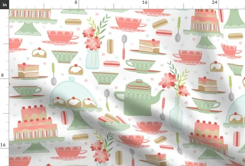 Miniatura 3 de Spoonflower Tela – 1950S Pastel Retro Café Té Dulces Cocina Impreso en Tela Gasa Cuarto Grasa – Coser Moda Vestidos Decoración del Hogar