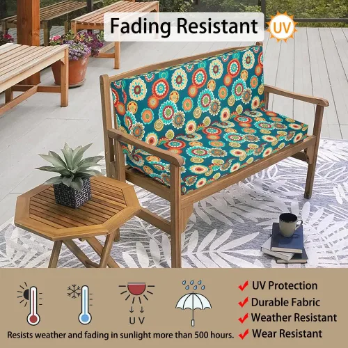 Miniatura 5 de Magpie Fabrics - Funda para cojín de banco de patio 48x18x3 pulgadas, ¡SIN inserto! Funda de repuesto para sofá biplaza al aire libre resistente al