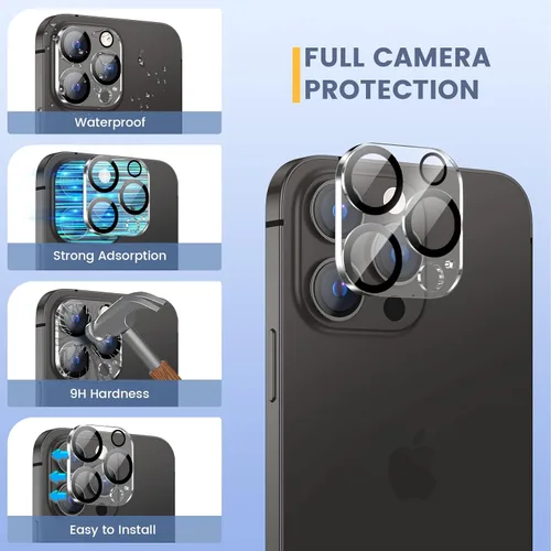 Miniatura 5 de Maxdara [6 en 1] Protector de Pantalla para iPhone 14 Pro (6.1 pulgadas), Paquete de 2 Protectores de Pantalla Trasera para iPhone 14 Pro