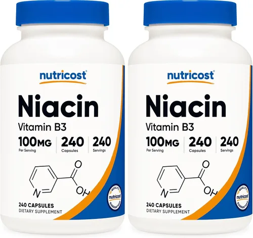 Miniatura 6 de Nutricost Niacina (vitamina B3) 100 mg, 240 cápsulas - con enrojecimiento, sin OMG, sin gluten