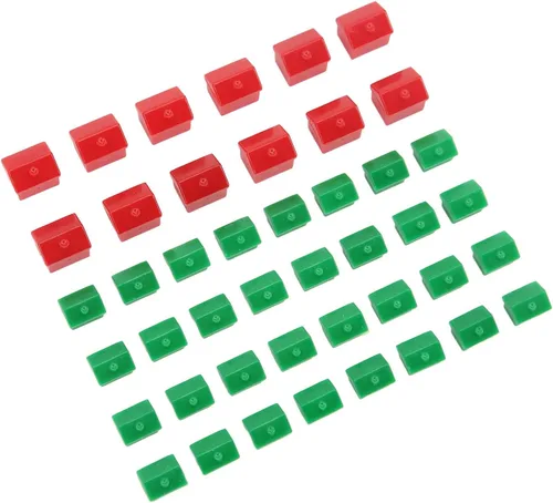 Casas de repuesto para juegos de mesa, juego completo de 44 piezas con hoteles de plástico duradero para noches de juegos familiares y actividades