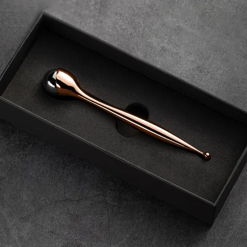Miniatura 7 de LISAPACK Varita de rodillo de crema de ojos de metal, masaje facial, masajeador facial para aplicador, reduce la hinchazón (oro rosa)