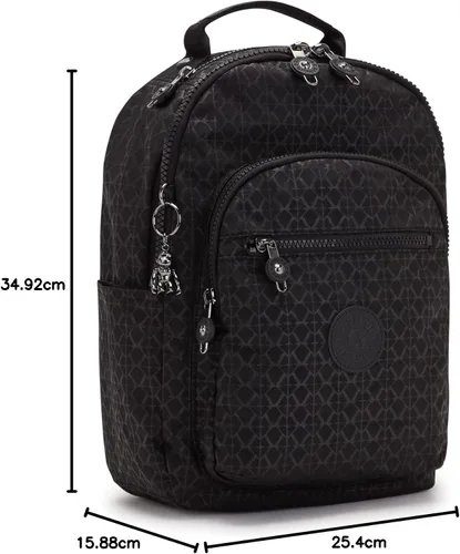Miniatura 34 de Kipling Mochila pequeña Seoul para mujer, duradera, correas acolchadas para el hombro con funda para tableta, bolsa, Firma Emb, Mochila para tableta