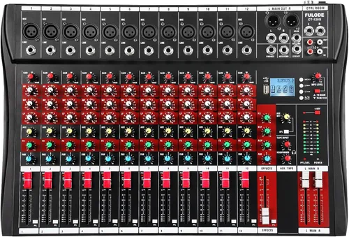 Miniatura 10 de Mezclador de audio de 8 canales, mesa mezcladora de música profesional, consola de mezcla de DJ con Bluetooth, reproductor USB/MP3, reverberación