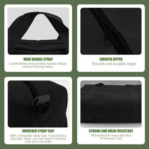 Miniatura 4 de Bolsa de herramientas pequeña, bolsa organizadora de herramientas con tapa cerrada y boca ancha, bolsas de herramientas de gran capacidad para Negro