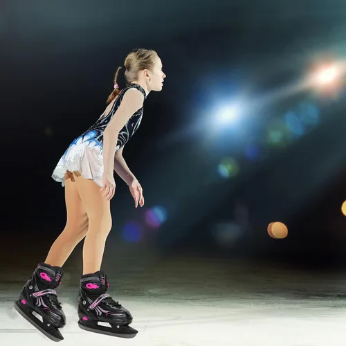 Miniatura 7 de Patines de hielo con 4 tamaños ajustables para niños, niñas, jóvenes, hombres, mujeres y principiantes - Patines de hockey