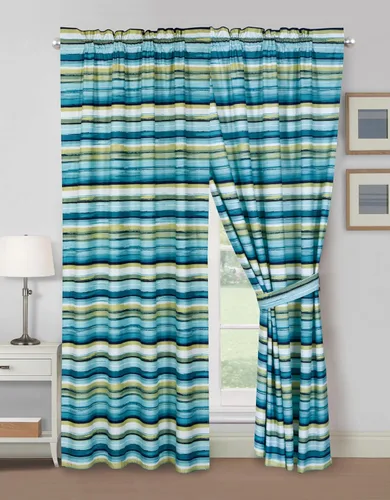 Miniatura 11 de Chezmoi Collection Basin - Juego de 4 piezas de cortinas para ventana de cabaña Northwest Lodge con respaldo transparente - Microfibra estampada