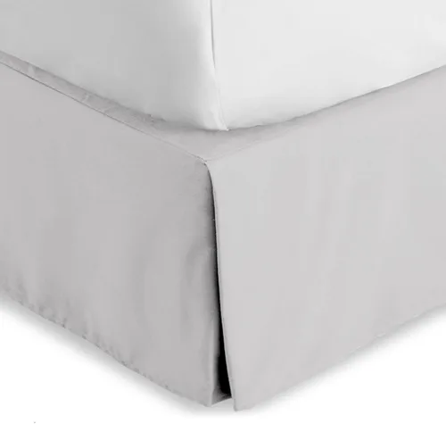 Miniatura 13 de Bare Home Falda de cama California King con caída de 15 pulgadas, diseño fácil de ajustar, para camas California King, con pliegues centrales