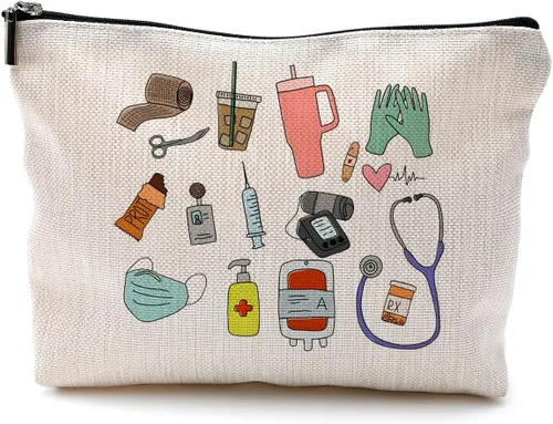 Miniatura 13 de Bolsas de enfermera para mujeres y estudiantes - Bolsas de cosméticos con cremallera B Style-enfermera-negro