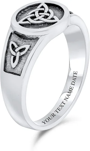 Miniatura 3 de Anillo de triquetra con nudo celta vikingo anillo de triquetra para mujer y hombre plata de ley 925 oxidada