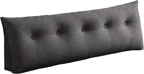 Miniatura 10 de Almohada de cuña para dormir, cabecero de espalda, cojín triangular largo, almohadas de lectura para sentarse en la cama para adultos con funda