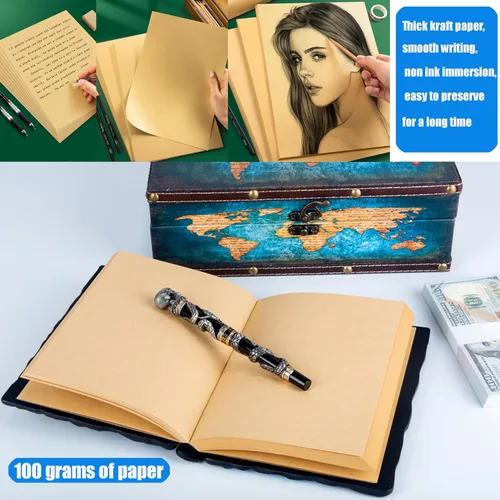 Miniatura 5 de Diario hecho a mano con relieve de monstruo de ojo grande, cuaderno de grabado de resina, papel en blanco, bloc de notas de viaje de tapa dura