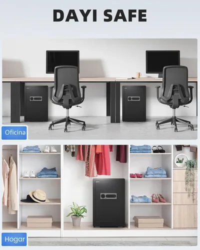 Miniatura 8 de Caja de seguridad DAYI, cajas de seguridad para el hogar de 3.0 pies cúbicos con bolsa impermeable ignífuga, caja de seguridad para dinero