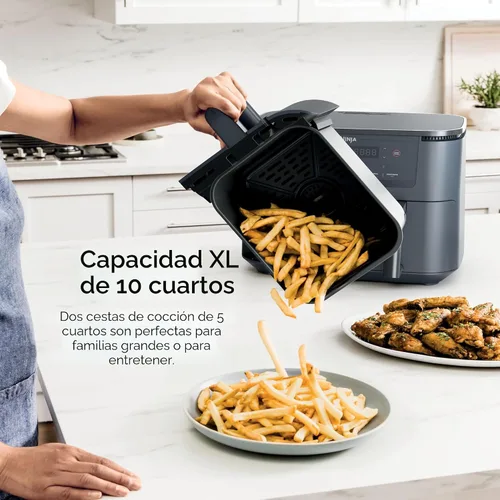 Miniatura 6 de Ninja Freidora de aire Foodi con termómetro Smart Cook Freír al aire 6 en 1, asar, hornear, deshidratar y más DualZone™ Match Cook & Smart