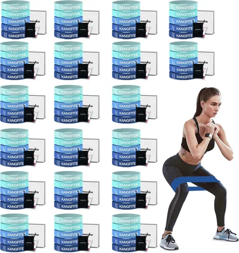 KANGFITER 100 bandas de resistencia a granel de látex, juego de bandas de ejercicio para miembros del gimnasio, clase deportiva, regalo de