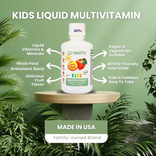 Miniatura 7 de Multivitamínico Go Healthy para niños: alimento integral vegetariano a base de plantas líquido 32 porciones