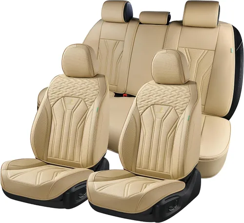 Miniatura 8 de FLORICH Fundas de asiento para automóviles, fundas de asiento impermeables, fundas de asiento de cuero para automóvil, paquete de 2, protector