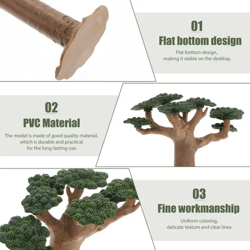 Miniatura 9 de Garneck Árbol modelo mini baobab árbol tren paisaje, arquitectura, árboles falsos, árbol artificial en miniatura, plantas falsas para manualidades