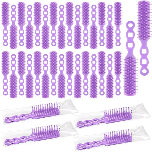 Miniatura 8 de 36 cepillos de pelo a granel para personas sin hogar, cepillos desechables envueltos individualmente, cerdas de nailon, cepillo desenredante