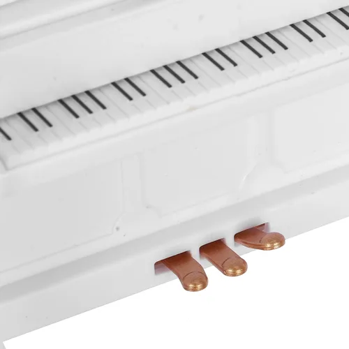 Miniatura 3 de TOYANDONA Casa de muñecas vertical modelo de piano en miniatura teclado de piano juguete con taburete para niños musical educativo micro paisaje