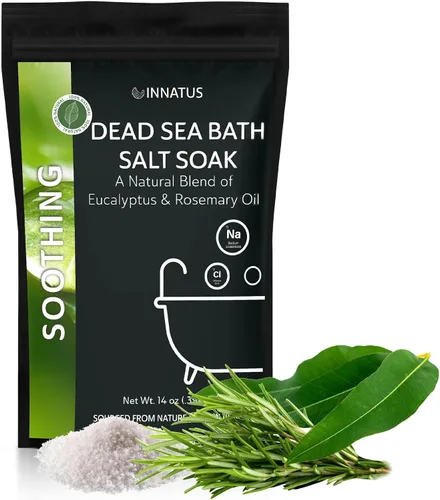 Miniatura 13 de Sal de baño calmante del Mar Muerto en remojo con 21 minerales, relajante, desintoxicante y nutritivo para la piel, 14 onzas, infundida con aceites