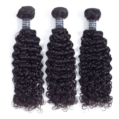 Miniatura 6 de Amella Hair Paquetes de Cabello Humano Brasileño Rizado con Cierre Grado 8A Virgen Sin Procesar Paquetes de Tejido de Cabello Brasileño con Cierre
