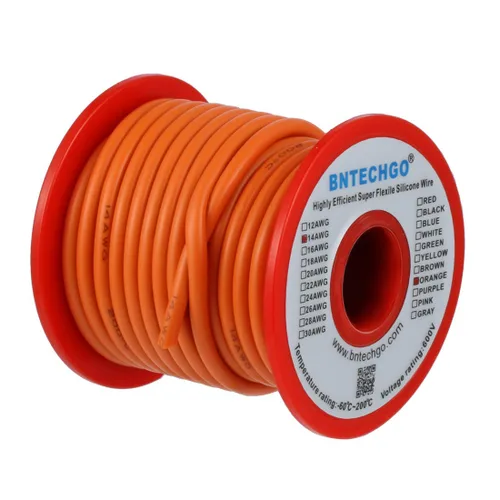 Miniatura 15 de BNTECHGO Carrete de alambre de silicona calibre 14 20 pies rojo y 20 pies negro flexible 14 AWG alambre de cobre estañado trenzado