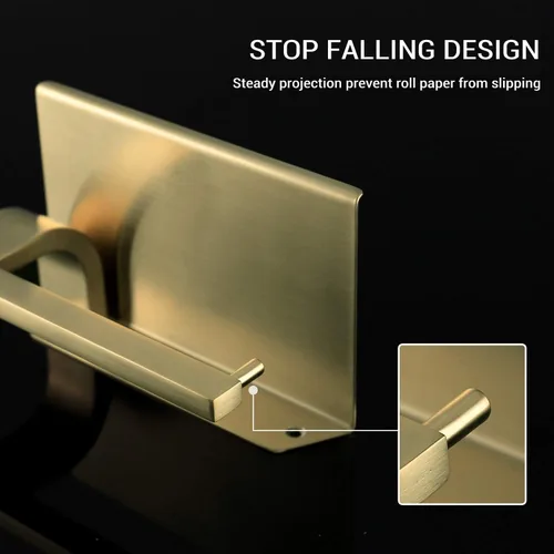 Miniatura 5 de TRUSTMI Soporte de papel higiénico con estante para teléfono, SUS 304 de acero inoxidable montado en la pared, dispensador de rollo de papel