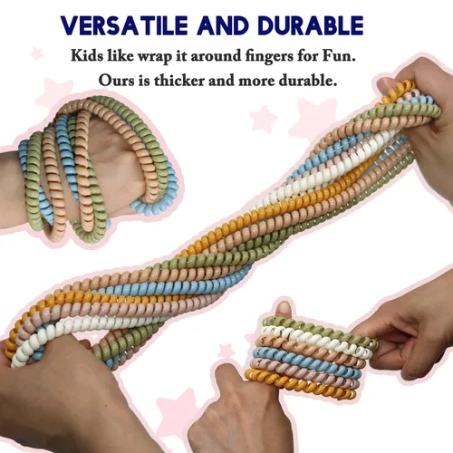 Miniatura 3 de Pulseras elásticas de bobina para masticar para niños, paquete de 18 collares masticables sensoriales con autismo, TDAH, SPD, collares sensoriales