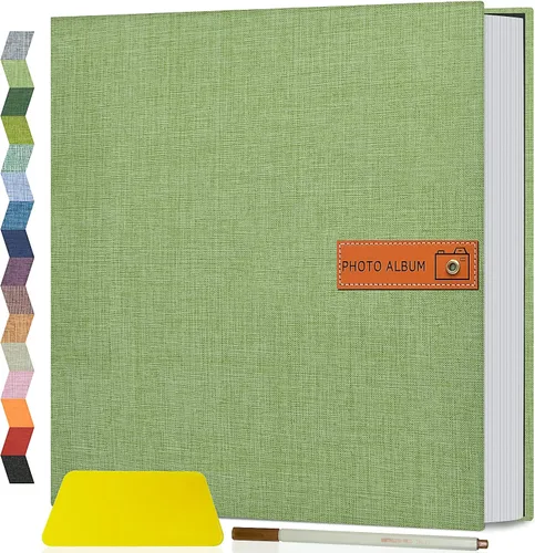 Miniatura 24 de Popotop Álbum de fotos grande autoadhesivo 4x6 5x7 8x10, álbum de recortes DIY, libro de fotos, regalos para mamá, familia, bebé y boda, con Azul