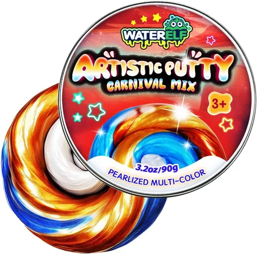 Miniatura 11 de WATERELF Masilla de slime Galaxy para niños, regalo del día del niño, juguetes sensoriales para terapia artística, juguetes para niños y niñas, Rojo