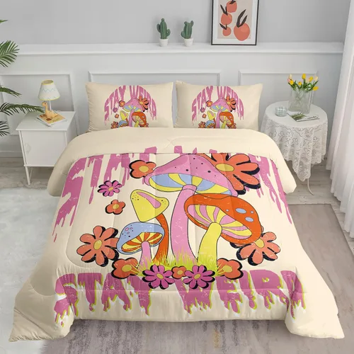 Miniatura 19 de Axolotl - Juego de ropa de cama para niños con diseño de gatos de dibujos animados tamaño individual, juego de edredón con líneas degradadas y lindo