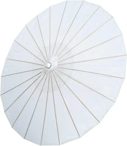 Miniatura 2 de THY COLLECTIBLES Parasol chino japonés de 33 pulgadas para bodas fotografías disfraces cosplay decoración y otros eventos color sólido blanco