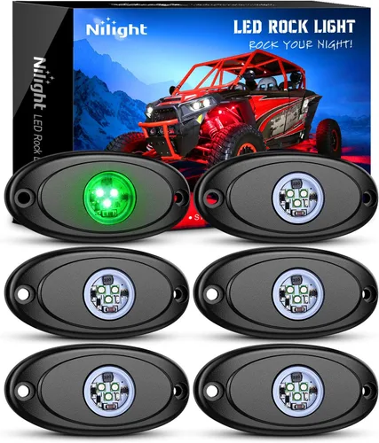 Miniatura 11 de Nilight - luz LED Rock, 4 unidades, nocturnas, para automóvil Azul