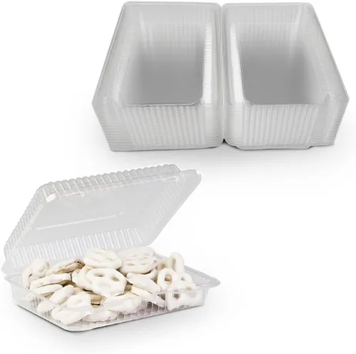 Miniatura 8 de MT Products Recipientes transparentes para llevar OPS de 6.8 x 5.6 x 2.1 pulgadas, recipientes de plástico para postres con tapas, paquete de 40