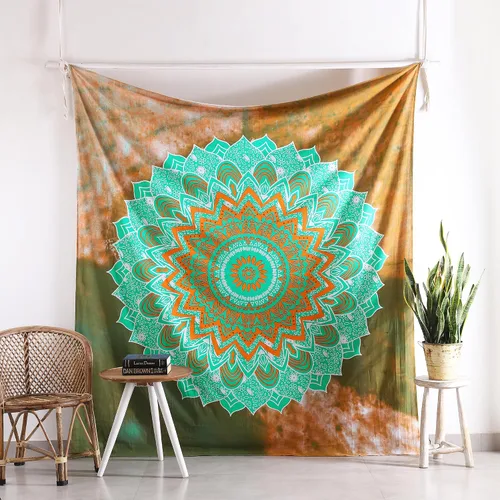 Miniatura 5 de Popular Handicrafts Tapiz para colgar en la pared, diseño de mandala hippie, bohemio, hippie, intrincado, indio, colcha, 54 x 60 pulgadas