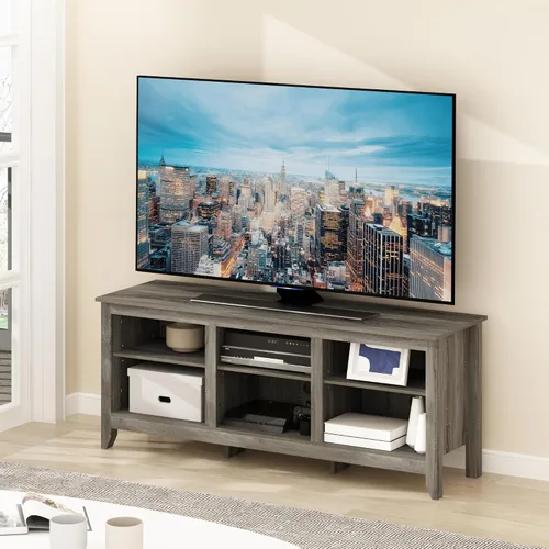Miniatura 14 de Furinno - Soporte para centro de entretenimiento, para televisor de hasta 55 pulgadas, pino ámbar/negro