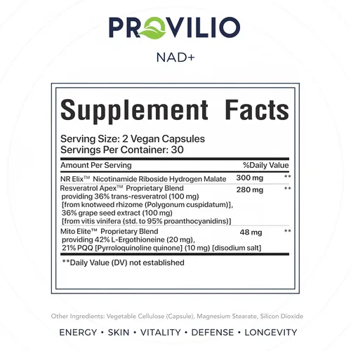 Miniatura 6 de Suplementos NAD+ para mujeres, suplemento alternativo NMN con ribósido de nicotinamida, trans-resveratrol, suplemento de resveratrol NAD