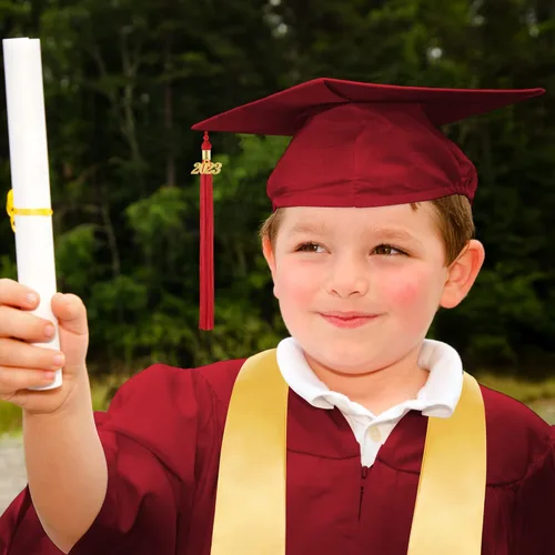 Miniatura 6 de Aneco Juego de gorro de graduación para jardín de infantes preescolar con borla 2023 y banda de graduación para tamaño infantil