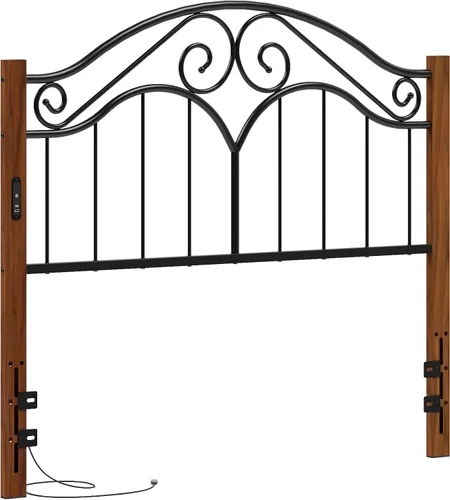 Miniatura 13 de Elephance Cabecero para Marco de Cama Tamaño Queen, Cabecero de Metal de Cama con Plataforma Vintage Únicamente, Altura Ajustable, Resistente