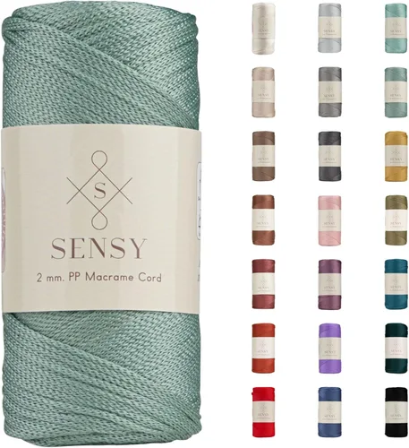 Miniatura 173 de Sensy Premium Cuerda de Poliéster de 2mm 251 Yardas Cuerda de Polipropileno 100% Cordón de Macramé 2mm Cordón para Bolsa de Ganchillo Cuerda
