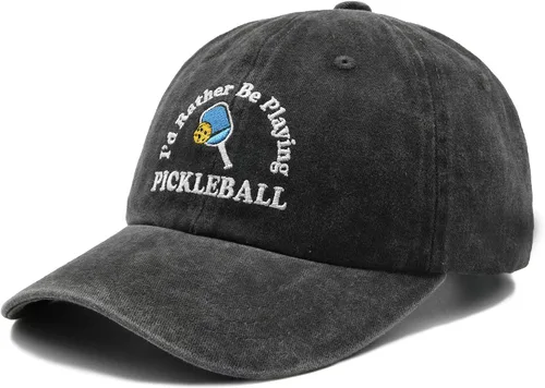 Miniatura 2 de Sombrero de pickleball, regalo de pickleball para hombres y mujeres, gorra de béisbol bordada ajustable con la frase "I'd Rather Be Playing