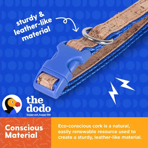 Miniatura 4 de The Dodo Collar de corcho para perro, rayas, talla pequeña; collar de material de corcho para perros, ropa diaria de mascotas; ajustable a presión