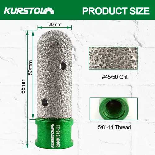 Miniatura 2 de Broca de fresado de diamante – Diámetro de la rueda de tambor de diamante de 3/4 pulgadas X5/8-11 rosca broca de fresado de diamante para agrandar