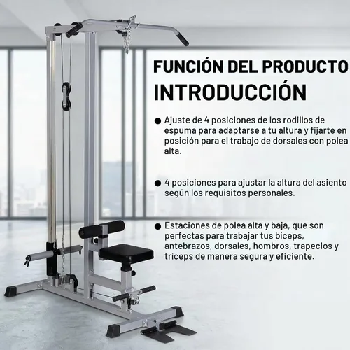Miniatura 5 de Máquina de remo GDLF LAT Pull Down de tracción baja para entrenamiento de fuerza con barra de ejercicio para el cuerpo