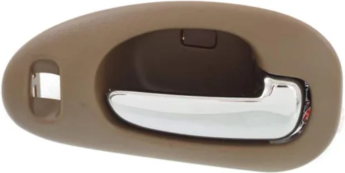 Miniatura 9 de Manija de puerta interior para Chrysler LHS 1999-2001 con bisel beige delantero del lado del conductor con palanca cromada Con orificio de bloqueo